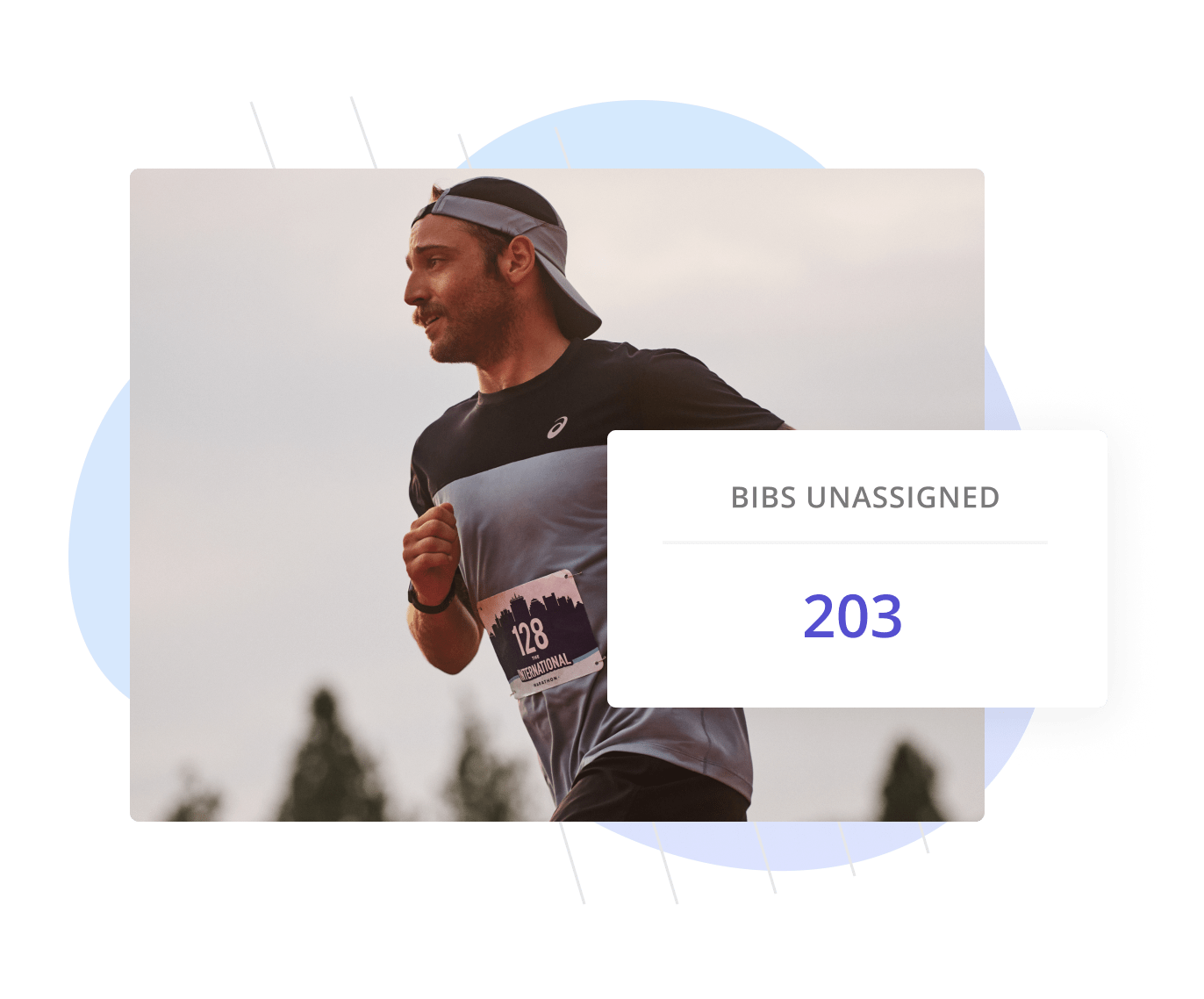 Participant running with bib assignment notification