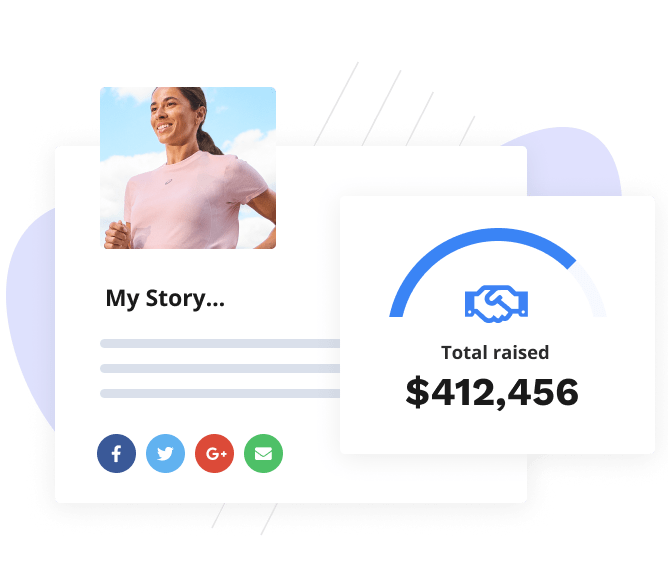 Mockup of participant fundraising profile