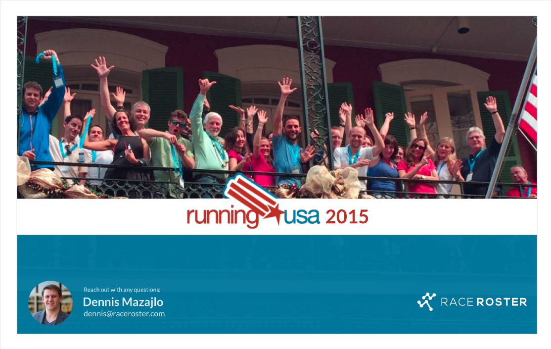 Running USA logo with photo of people waving