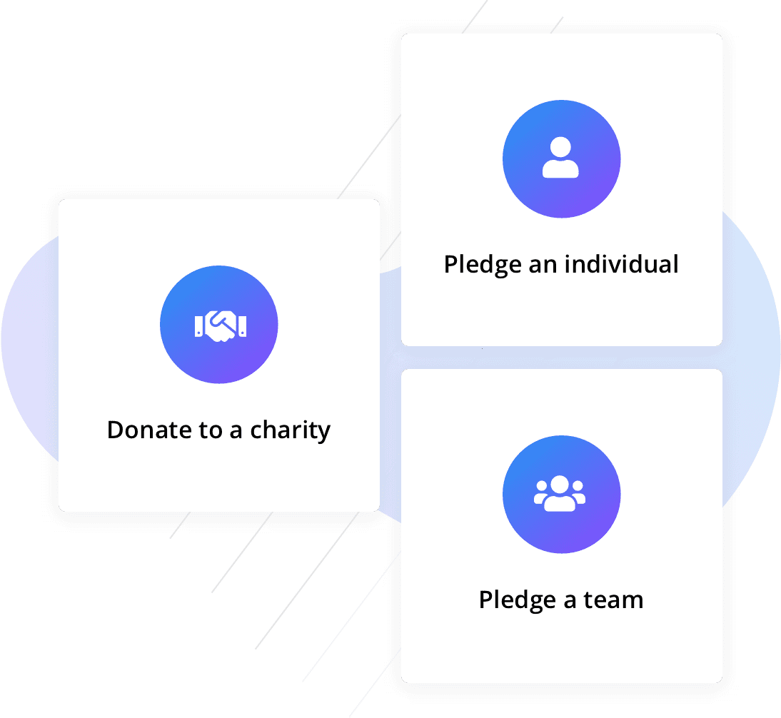 Donate an individual, charity and team icons