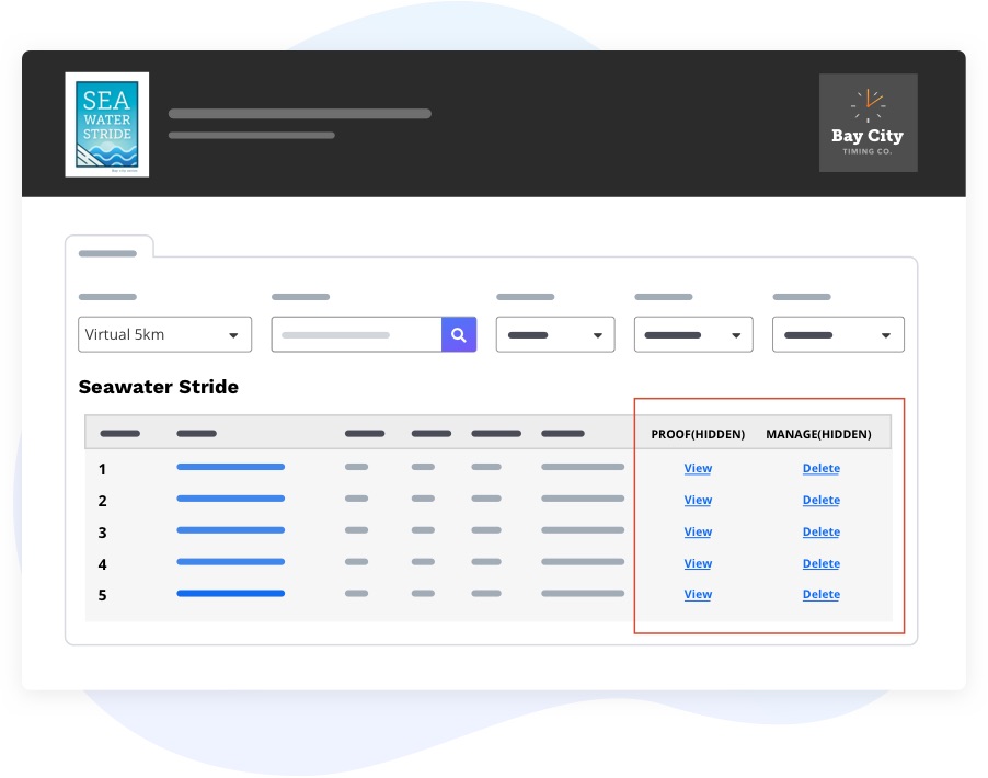 results management page